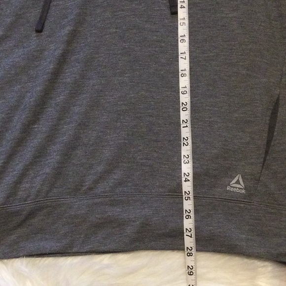 Reebok  grey hoodie sweatshirt lace up front long sleeves  side pocket… - Picture 8 of 9